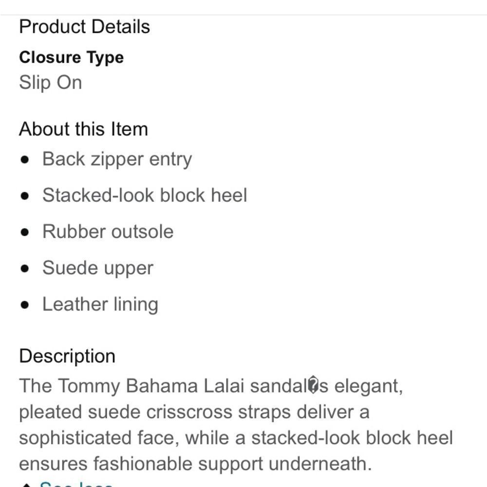 Tommy Bahama Lalai Black Leather and Suede Crisscross Chunky Block Heel Sandal - Picture 15 of 16